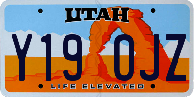 UT license plate Y190JZ