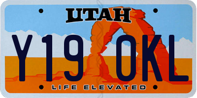 UT license plate Y190KL