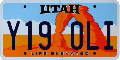 UT license plate Y190LI