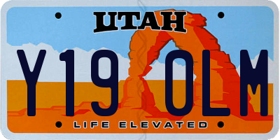 UT license plate Y190LM