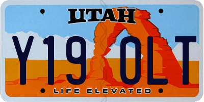 UT license plate Y190LT