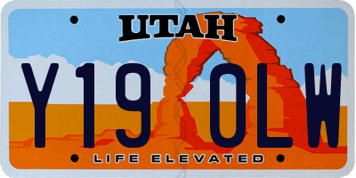 UT license plate Y190LW