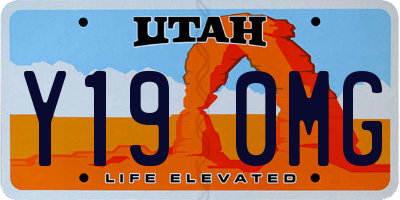 UT license plate Y190MG