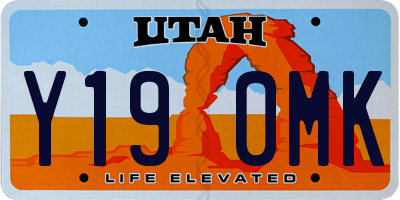 UT license plate Y190MK