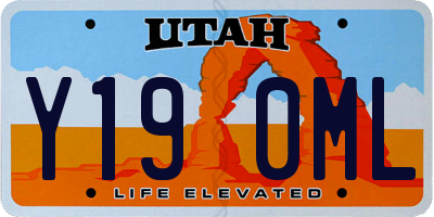 UT license plate Y190ML