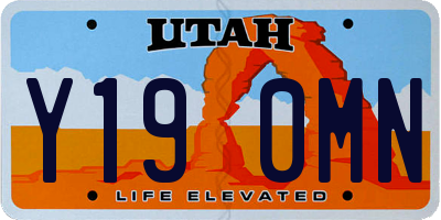 UT license plate Y190MN