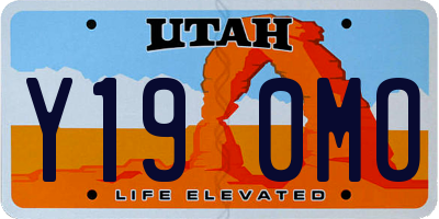 UT license plate Y190MO