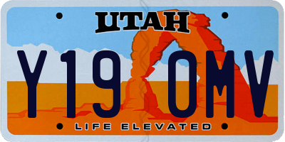UT license plate Y190MV