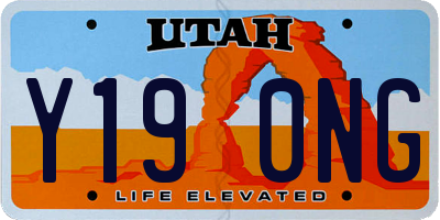 UT license plate Y190NG