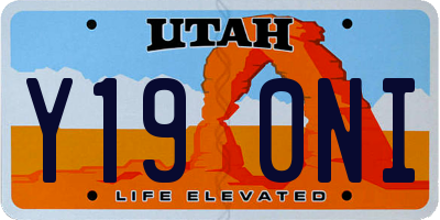 UT license plate Y190NI