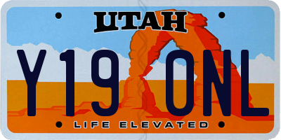 UT license plate Y190NL