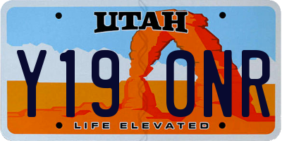 UT license plate Y190NR