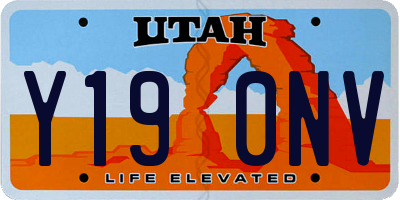 UT license plate Y190NV