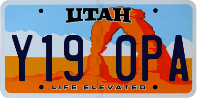 UT license plate Y190PA