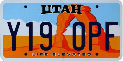 UT license plate Y190PF