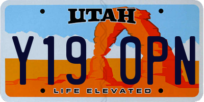 UT license plate Y190PN
