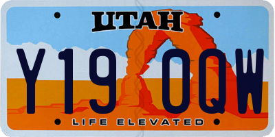 UT license plate Y190QW