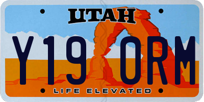 UT license plate Y190RM