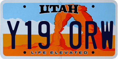 UT license plate Y190RW