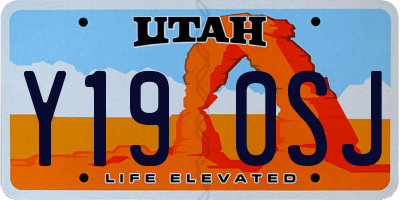 UT license plate Y190SJ