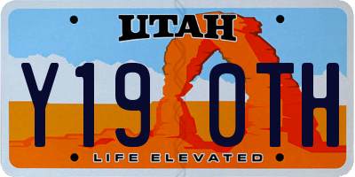 UT license plate Y190TH
