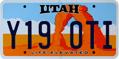 UT license plate Y190TI