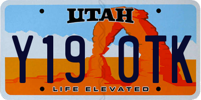 UT license plate Y190TK
