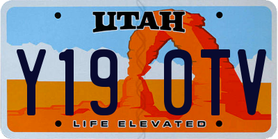 UT license plate Y190TV