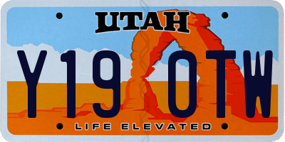UT license plate Y190TW
