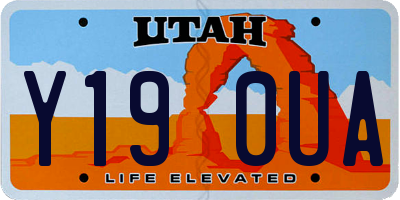 UT license plate Y190UA