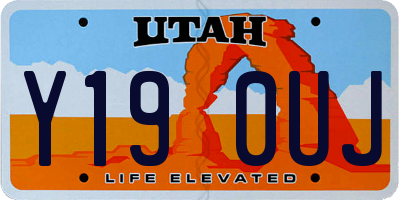 UT license plate Y190UJ
