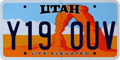 UT license plate Y190UV