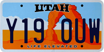 UT license plate Y190UW
