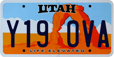 UT license plate Y190VA