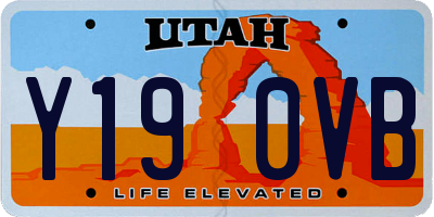 UT license plate Y190VB