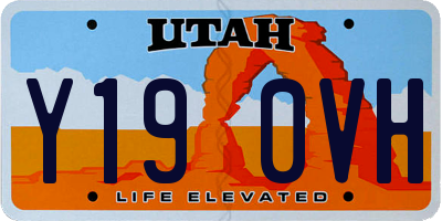 UT license plate Y190VH