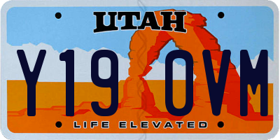 UT license plate Y190VM
