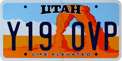 UT license plate Y190VP