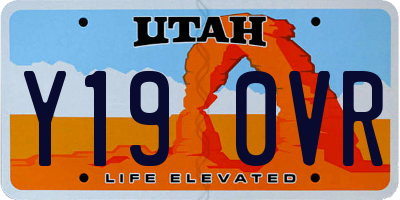 UT license plate Y190VR