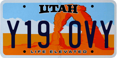 UT license plate Y190VY