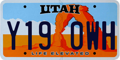 UT license plate Y190WH