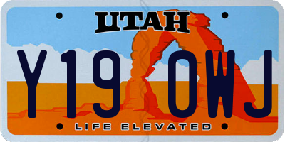 UT license plate Y190WJ