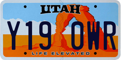 UT license plate Y190WR