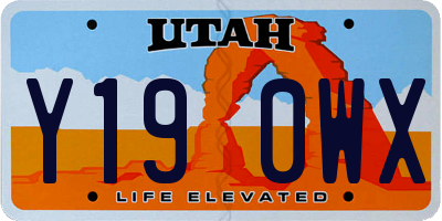 UT license plate Y190WX