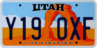 UT license plate Y190XF
