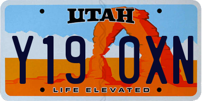 UT license plate Y190XN