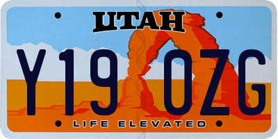 UT license plate Y190ZG
