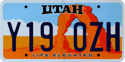 UT license plate Y190ZH