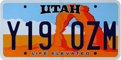 UT license plate Y190ZM