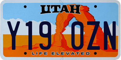 UT license plate Y190ZN